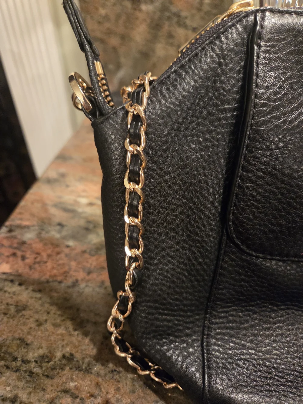 Tory Burch Black Leather Satchel with Matching Wallet